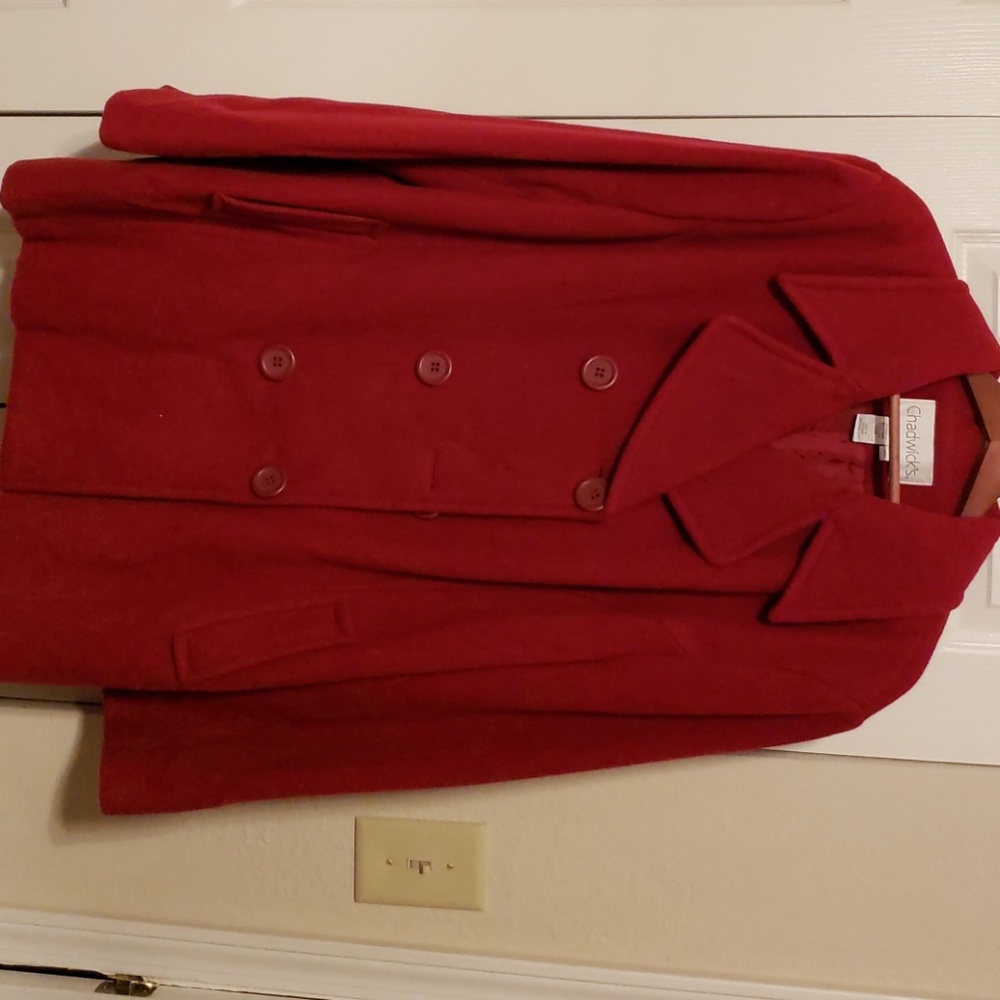 Red wool Pea Coat